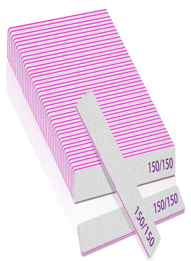 BLESWIN 25pcs Nail Files 150 Grit, BLESWIN 150/150 Grit Nail Files, Jumbo Nail Files for Acrylic Nail, Nail Filer for Poly Nail Extension, Double-Sided Emery Board Nail Filer for Manicure, Pedicure - Image 1